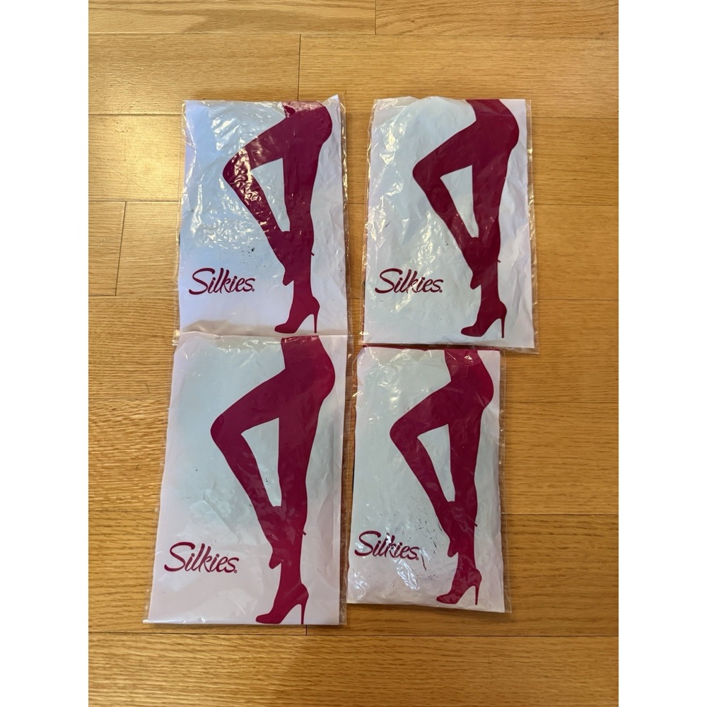 Silkies Knee Hi Lot Plus Sheer Toe To Waist Pantyhose Black USA